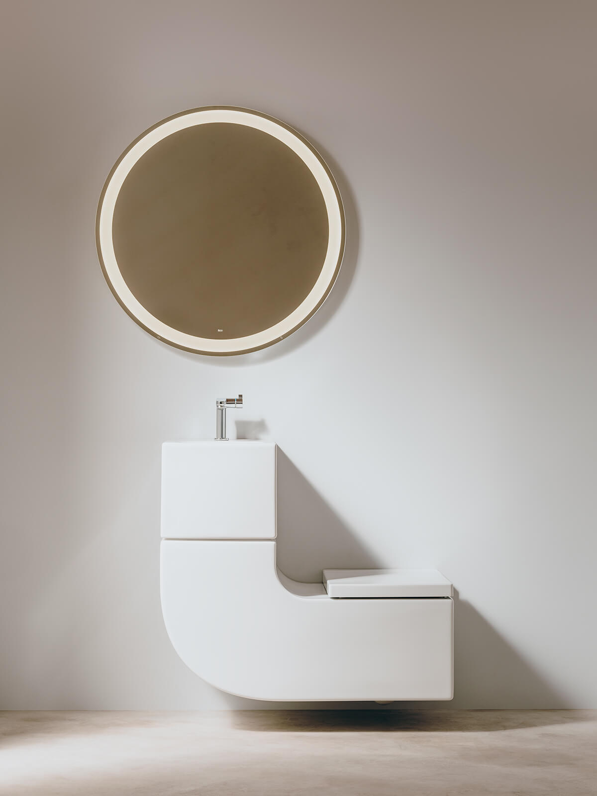 modelo inodoro y lavabo minimalista Roca